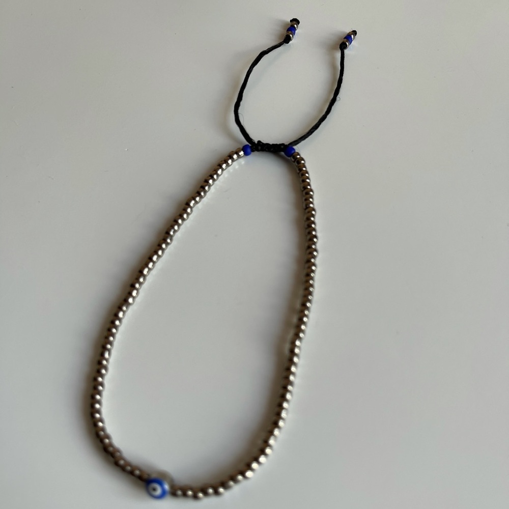 Evil eye beaded anklet